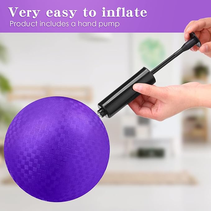 Yunsailing 24 Pack Dodgeballs Bulk 6 Inch Operation Christmas Playground Balls Rubber Bouncy Inflatable Kickball with Pump for Kids Adult Outdoor Handball Game Christian Donation Gift (Dark Purple)