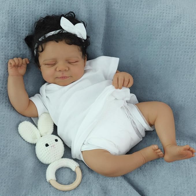 SCOM Reborn Baby Dolls Black Boy- 18 Inch Realistic Newborn Dolls Newborn Baby Dolls African American Real Life Baby Gift for Kids Age 3