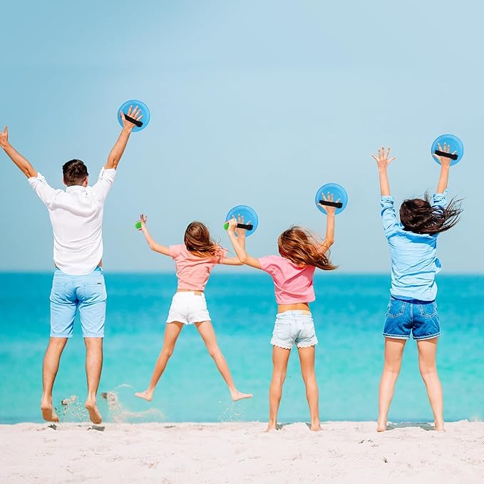 Ayeboovi Toss and Catch Ball Set 8 Paddles 4 Balls Outdoor Beach Pool Toys for 3 4 5 6 7 8 Year Old Boys Girls Birthday Gifts Easter Basket Stuffers Outside Yard Games for Kids and Family Activities