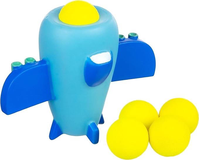 1pc Foam Ball Popper Toy - Squeeze & Launch Airplane Toy w/ Foam Balls Included – Plane Ball Shooting Squishy Toy, Toddler Toys