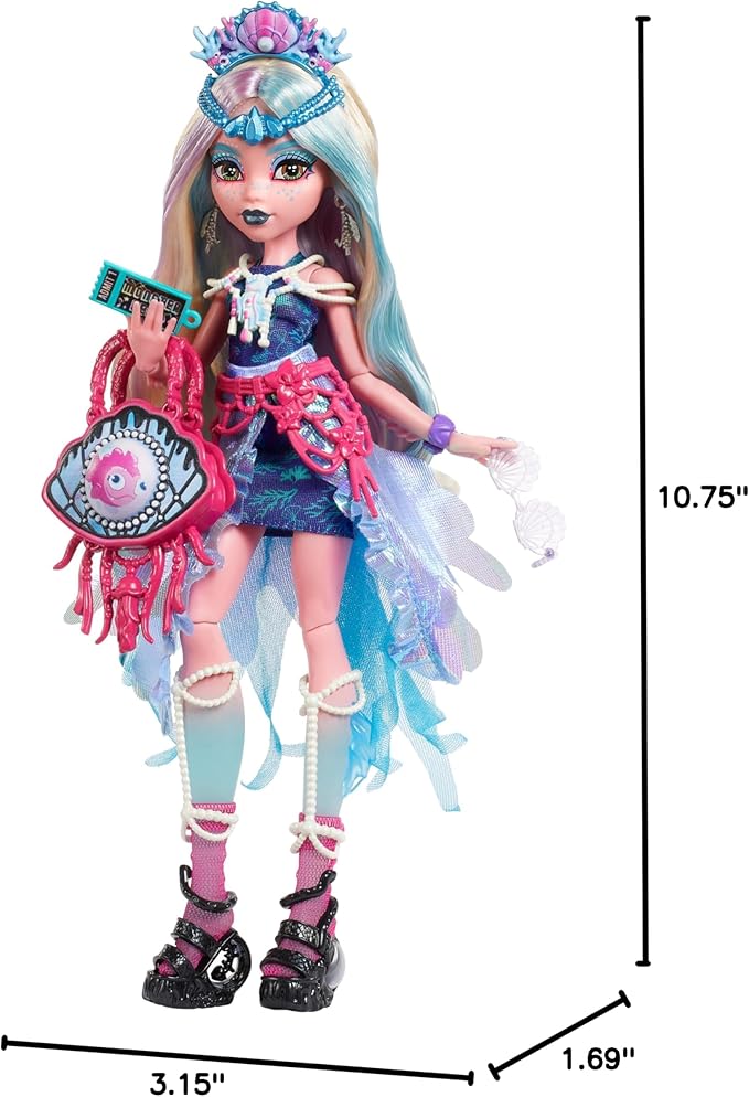 Monster High Monster Fest Doll, Lagoona Blue with Glam Outfit & Festival Themed Accessories Like Snacks, Band Poster, Statement Bag & More