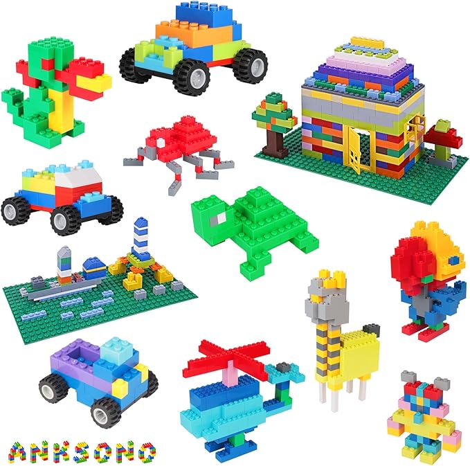 1500 Pieces Building Bricks, Classic Bulk Building Blocks Set, Creative Building Toys Compatible with All Major Brands, Gfits for Kids - 16 Shapes / 10 Colors