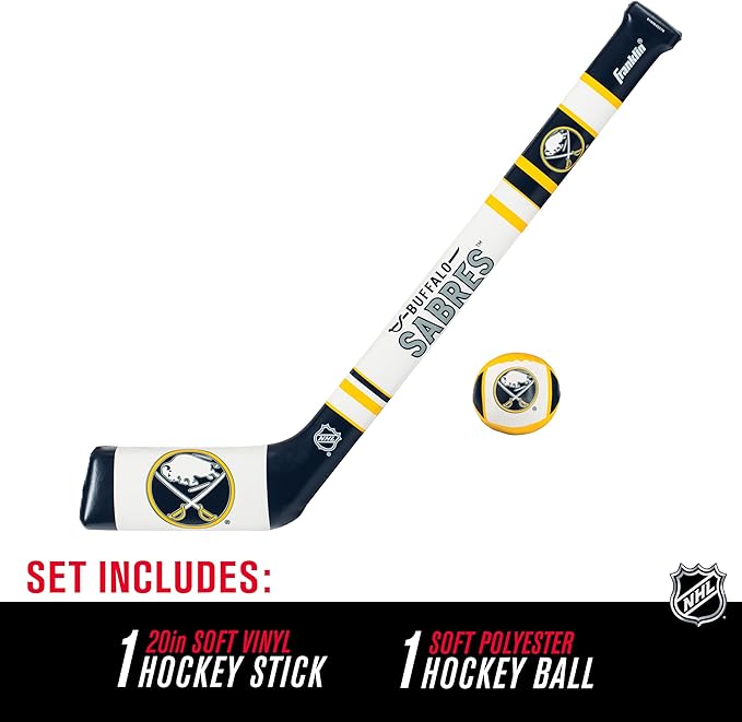 Franklin Sports NHL Team Mini Soft Hockey Stick Set - NHL Team Soft Foam Mini Hockey Stick and Ball - Great Toy for Kids