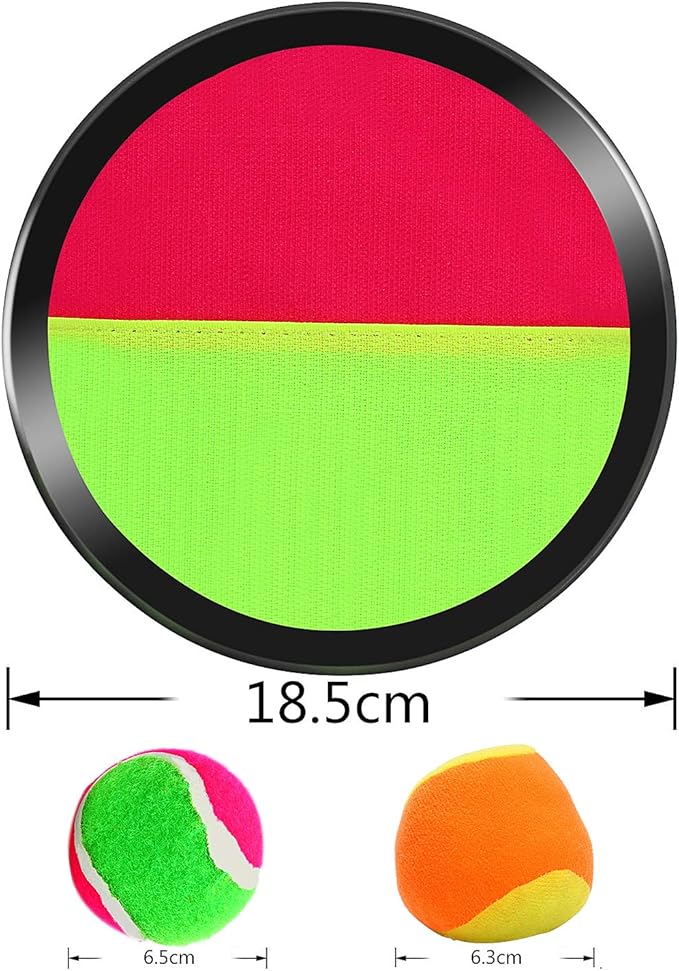 Aneco Paddle Catch Ball and Toss Game Set Disc Toss and Catch Paddle Game with 1 Storage Bag, 4 Paddles and 6 Balls (2 Big Balls and 4 Small Balls)