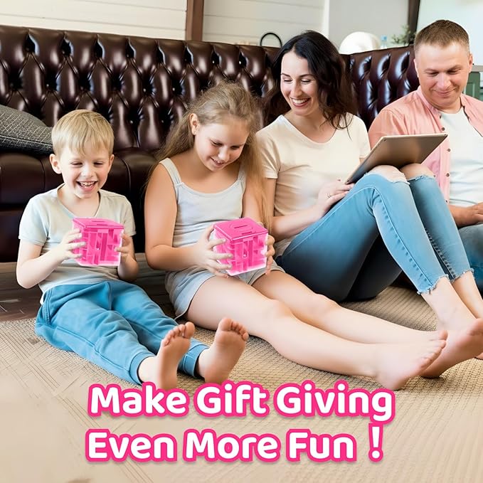 Money Maze Puzzle Boxes Pink, Money Gift Boxes for Cash Pop Up, Money Puzzle Box for Cash Gift Kids Adults