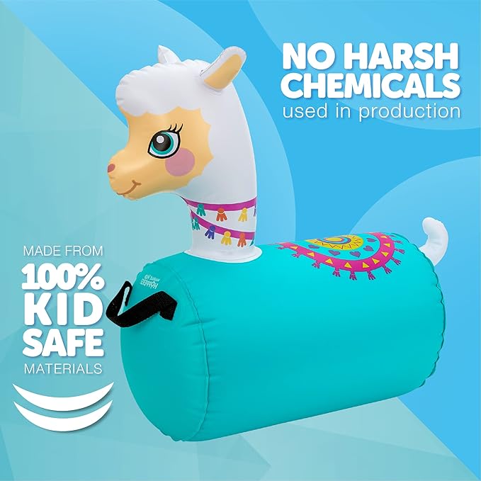 WADDLE Hip Hopper Inflatable Hopping Animal Bouncer Llama, Ages 2 and Up, Supports Up to 85 Pounds