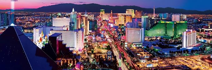 MasterPieces - 1000 Piece Jigsaw Puzzle, Las Vegas Skyline Panoramic, Fun for Adults, Family, Kids 13"x39