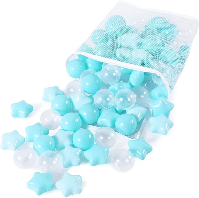 Realhaha Ball Pit Balls 50 100 200 500, Star Shapes for Babies Kids Playpen Plastic Balls for Babies Ball Pool Puppy Playballs