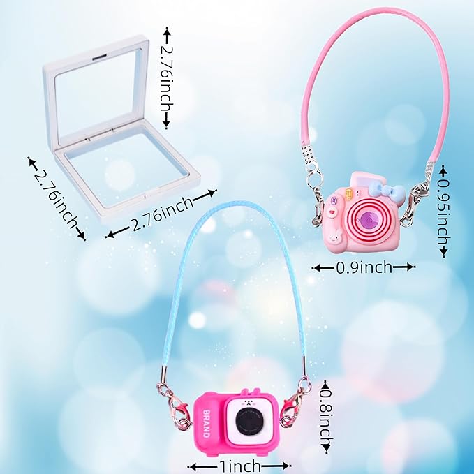 Doll Accessories for Labubu,2Pcs Cute Labubu Accessories Set,Including Pink Mini Labubu Cameras,17cm Labubu Accessories(no Doll)