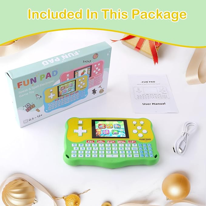 LUHYAUAN Kids Tablet/Baby Learning Pad with 102 Activities/Toddler Tablet with ABC/Words/Music/Math Interactive Educational Electronic Toys Gifts Handheld Game for Preschool Boys Girls Ages 3-12