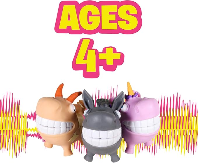 Hog Wild Scream-O Screaming Donkey Toy - Squeeze Donkey's Cheeks and It Makes a Hilarious Screaming Sound - Batteries Included - Funny Desk Toy, Prank, Novelty, Gag Gift for Kids, Adults, Easter