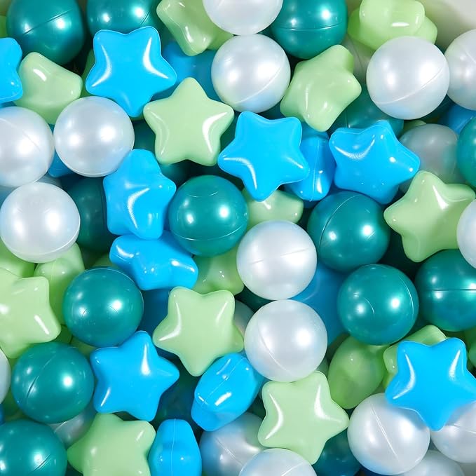 STARBOLO Star Ball Pit Balls for Toddlers -200pcs Plastic Ball Phthalate Free BPA Free Non-Toxic Crush Proof Play Balls Pool Play Tent Playhouse Playpen Party Decoration.