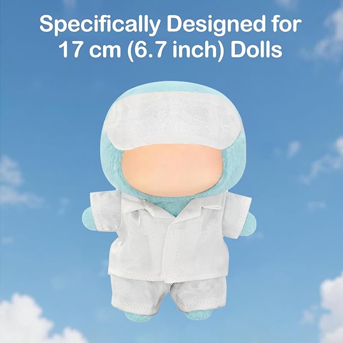 2 Sets 17cm Doll Pajamas Clothes Set, 17cm Doll Outfit with Accessories, Good Night Bedding Pajamas, Sleep Pants & Eye Mask, Dress Up Outfit for Collectors & Display, Gift for Women