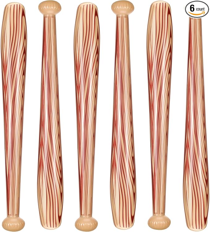 Sotiff 6 Pcs Inflatable Baseball Bat Blow up Baseball Ball Sports Themed Inflatable Bat Blow up Party Favors Summer Beach for Birthday Carnival
