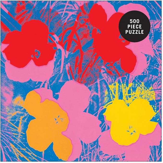 Galison Andy Warhol 500 Piece Jigsaw Puzzle with Flowers, Andy Warhol Art Foil Jigsaw Puzzle with Vibrant Flowers – Fun Indoor Activity, Multicolor (0735357838)