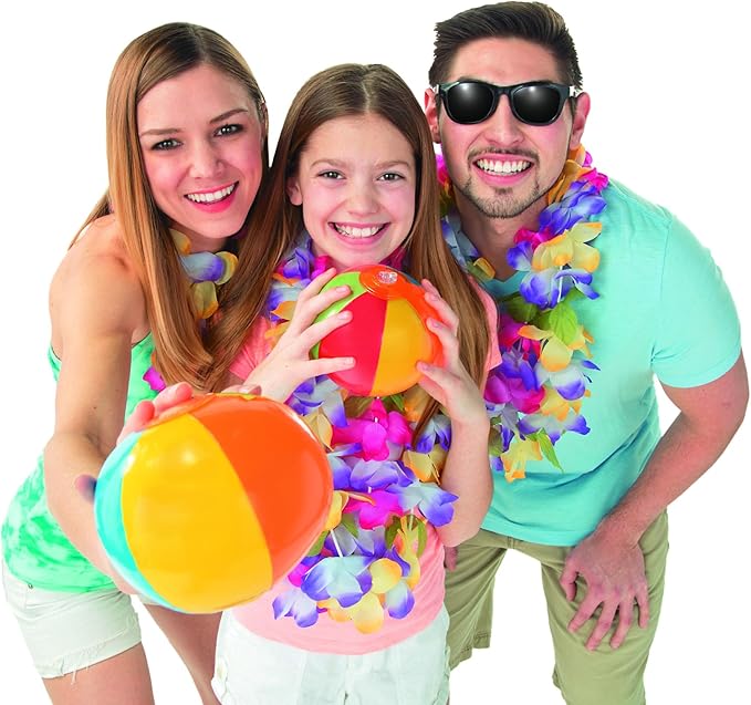 Fun Express Mini Beach Balls Bulk Set 50 Pack - 5 Inch Inflatable Pool Toys for Kids Ages 4-8 | Colorful Beach Games for Pool Party Decorations, Summer Birthday Favors & Outdoor Water Play Activities