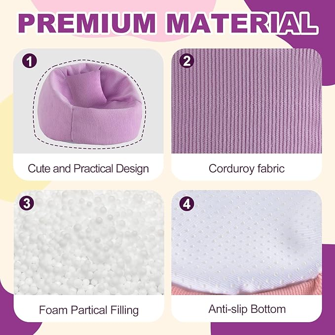 Cute Doll Car Seat for Labubu, Premium Handmade Sofa for 4-7in Dolls, Beautiful Dispaly Doll Accessories with Anti-Slip Bottom(Purple)