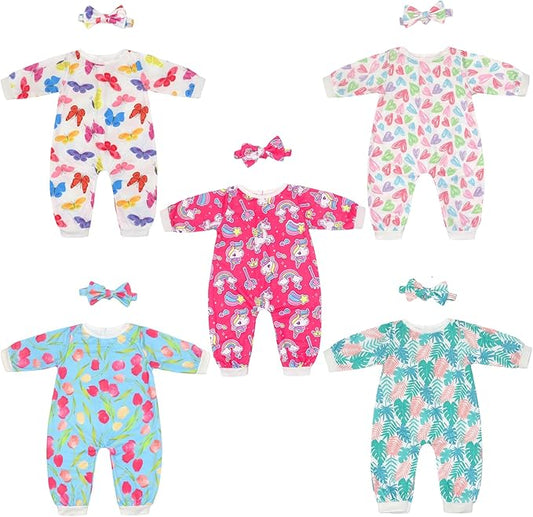 18-22 inch Doll Clothes and Accessories with Headband 5-Packs for 18-22 inch Doll (Not Include Doll)
