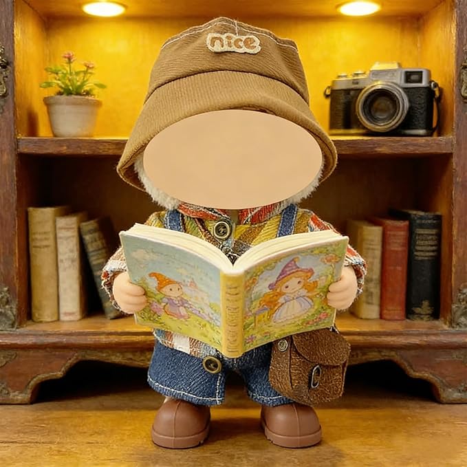 Ezcora 5 Casual Outfit Sets for 17cm Dolls – Colorful Clothes with Hats, Glasses, and Matching Shoes, Cool Dress Up Accessories for 17 cm Doll Play and Display, (No Dolls)