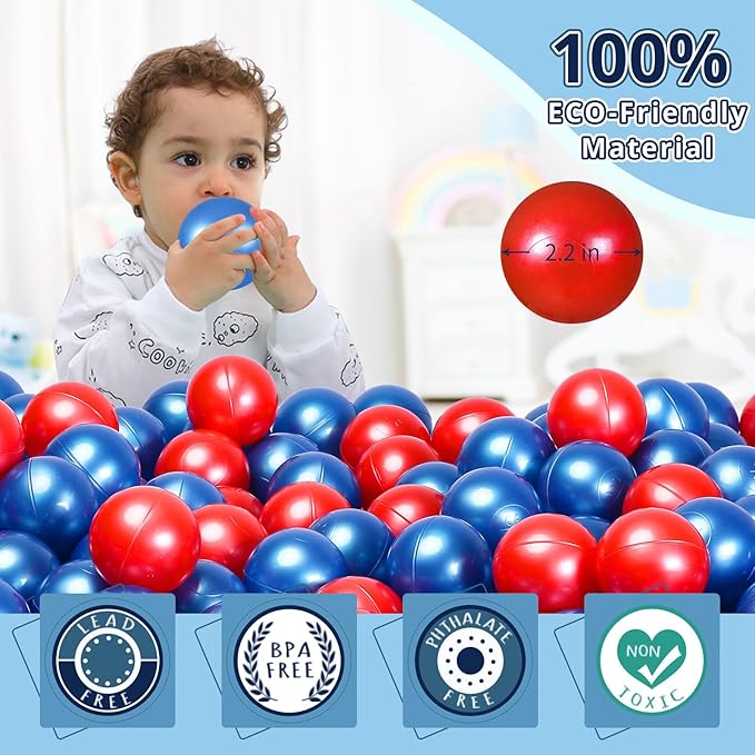 STARBOLO Ball Pit Balls for Toddlers Phthalate Free BPA Free Non-Toxic Crush Proof Play Balls for Toddlers Kids Pool Playhouse Pack of 100 200 500