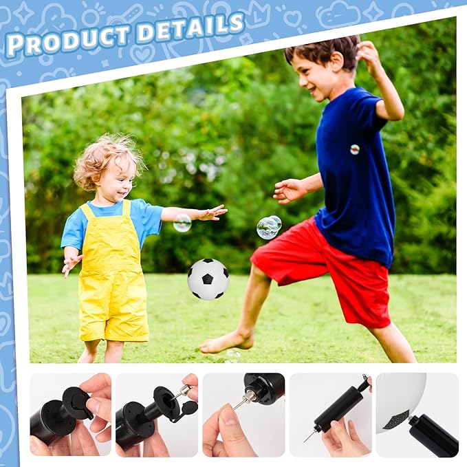 LovesTown 4-Pack Sports Balls, 5-Inch Soccer, Basketball, Playground Balls & 7 Inch Footballs for Toddlers with Pump Indoor Outdoor Toys Birthday Party Favors for Kids