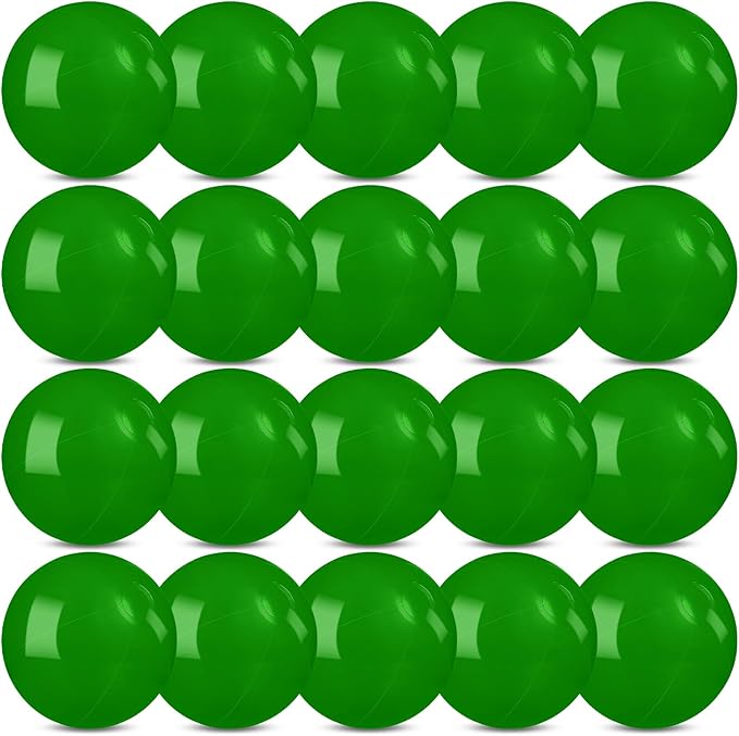 20 Pack Green Beach Ball - 12Inch Blow Up Beach Ball Party Supplies for Kids, Inflatable Floating Balls for Summer Pool Parties, Outdoor Activities & Birthday Decorations (Green)