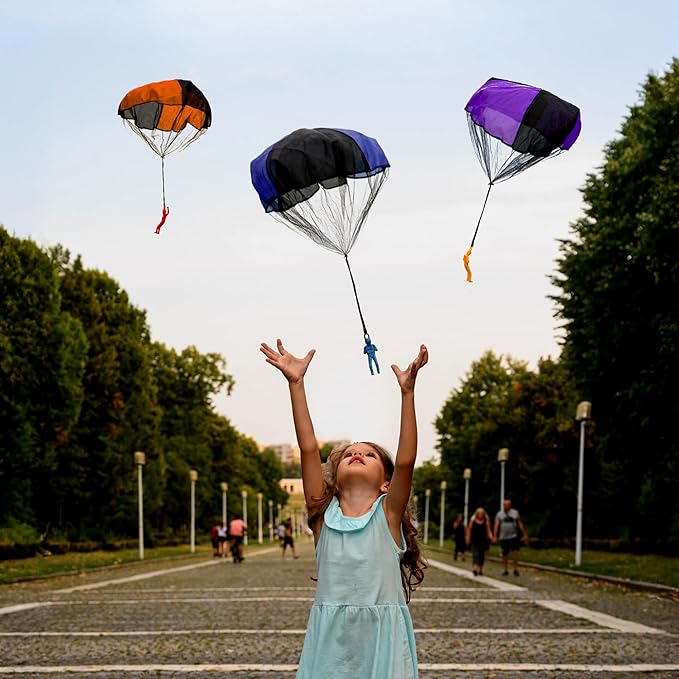 nutty toys Parachute Toys for Kids - Tangle Free Outdoor Flying Parachute Men, Top Indoor & Outside for 3 4 5 6 7 8 9 10 11 12 Year Old, Best Easter Basket Stuffers Idea 2026, Unique Boy & Girl Gifts