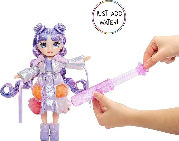 Rainbow High Winter Wonderland Violet - Purple 11” Fashion Doll with Magic Snow Hidden in Fashion That Puffs Up with Water, and Snowman Kit, Great Gift for Kids 4-12 Years Old
