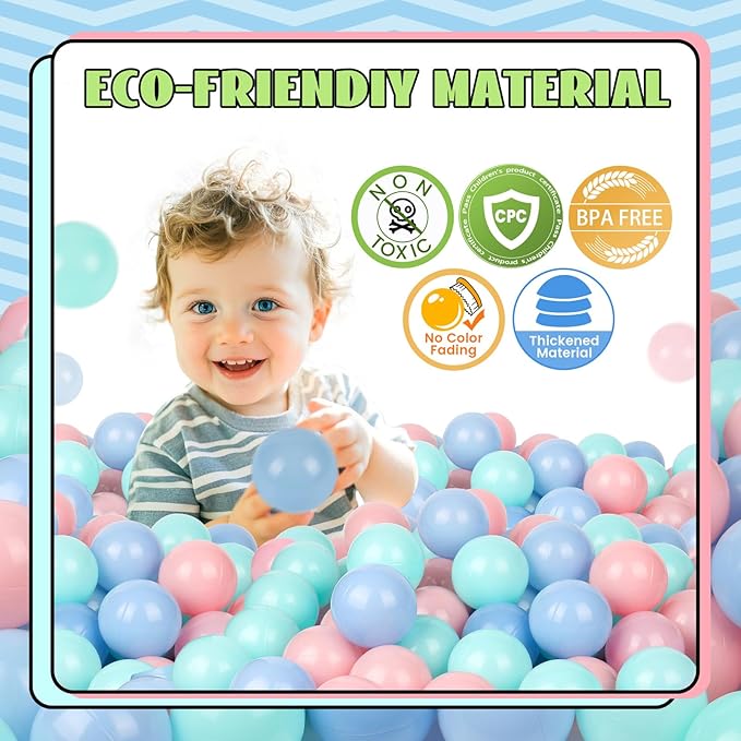 TRENDBOX Ball Pit Balls Plastic Balls for Ball Pit Pool Playpen Babies Kids Children Birthday Parties