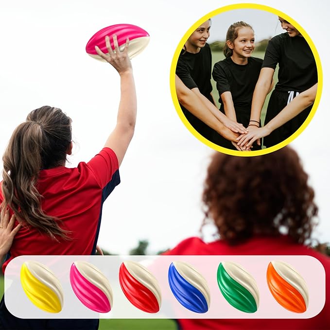 Jerify Mini Footballs for Kids Spiral Foam Football Bulk 5 Inch Soft Small Waterproof Foam Ball Sports Birthday Toddler Football for Indoor and Outdoor Game (Classic Color,12pcs)