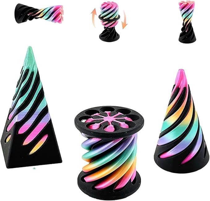 Valentines Day Gift for Kids 3 Packs Impossible Cone,Impossible Cones passthrough Impossible Pyramid for Relaxing,Spiral Fidget Toy Birthday for Adults & Kids