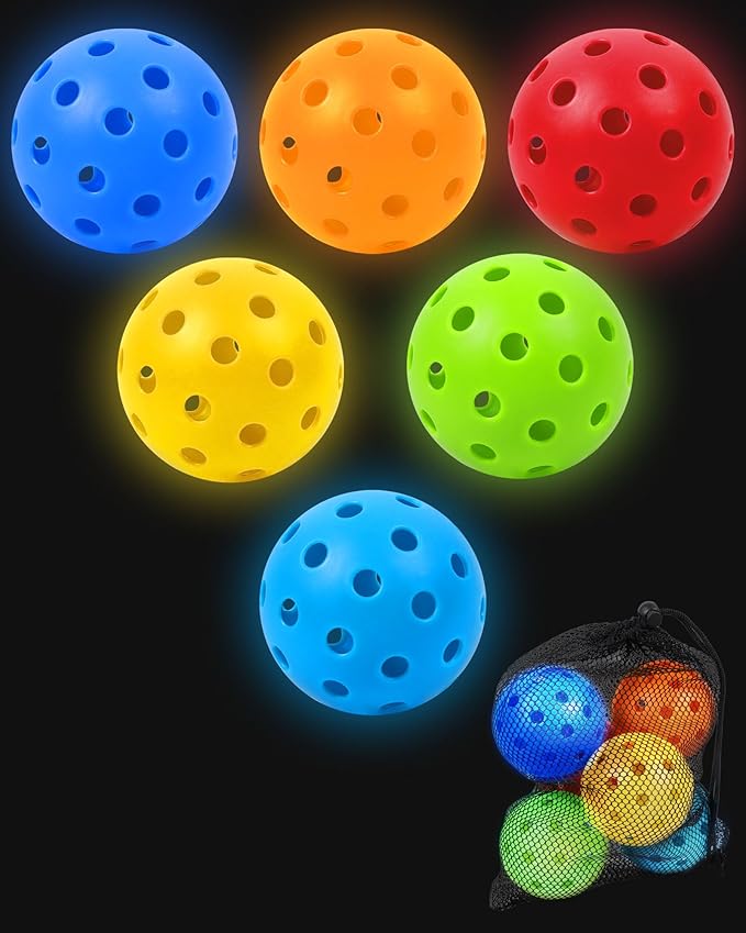 HOTWIND 6 Pack Glow in The Dark Backyard Golf Balls 3" Replacement Practice Balls with Storage Bag Fun Night Golfing Gift for Men Women Family Outdoor Party Play