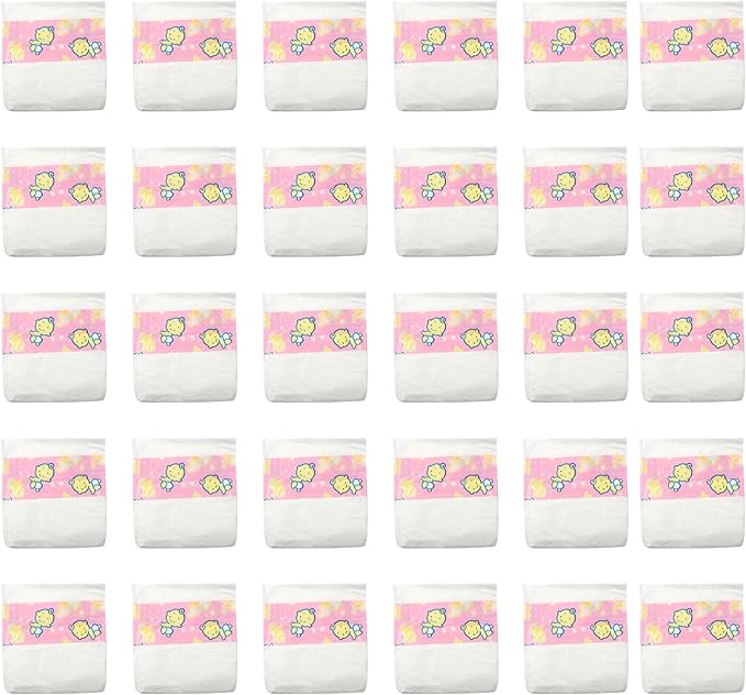 CHAREX Baby Doll Diapers Pack - 30 Pieces Newborn Dolls Diapers Refill, Doll Accessories Fits 18-24 Inch Reborn Dolls for Ages 3+