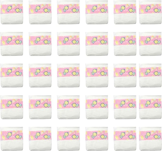 CHAREX Baby Doll Diapers Pack - 30 Pieces Newborn Dolls Diapers Refill, Doll Accessories Fits 18-24 Inch Reborn Dolls for Ages 3+