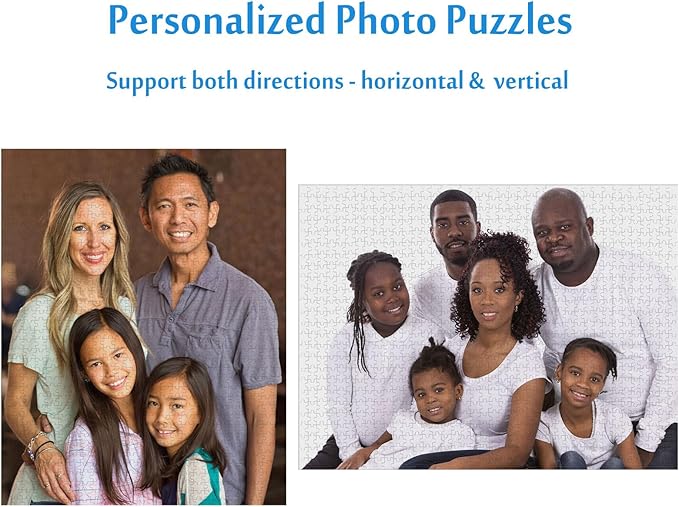 Custom Puzzle Personalized Puzzle 35/70/100/120/300/500/1000/1500/2000 Pieces Customized Puzzles from Photos for Lover Couple Family Friends Pets Dog Cat Picture Puzzles Birthday