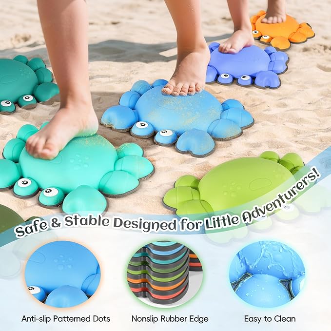 TOPNEW Stepping Stones for Kids, Non-Slip Balance Stepping Stones for Promoting Children's Coordination Skills, Toddler Stepping Stones Obstacle Course for Kids Age 3 4 5 6 7+