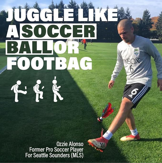 Kickit | The Original Birdie Soccer PRO Trainer | Play Outdoors, Indoors or Backyard, Beach or Tailgate, All Ages Fun & Travel Friendly (Black & Red)