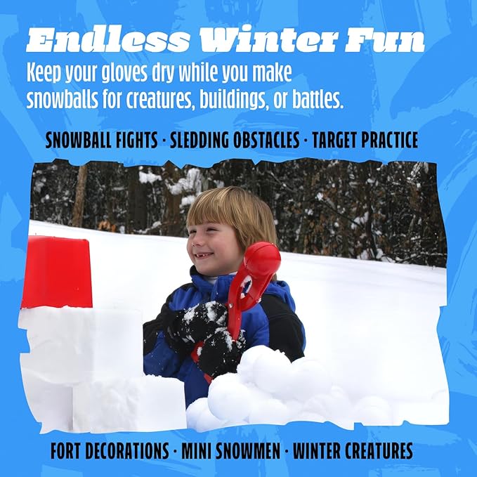 Flexible Flyer Kids Snowball Maker – Durable Heavy-Duty Snow Ball Mold & Sand Mold for Fast, Easy Winter Outdoor Fun, Smooth No-Stick Press for Perfect Snowballs, Great Snow Toy for Kids & Adults