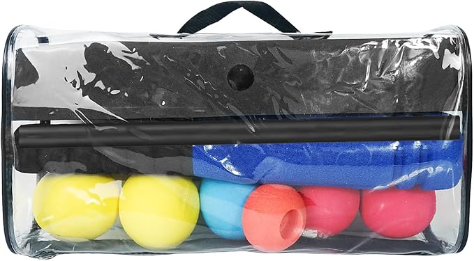 Aoneky Mini Foam Tball Set for Toddlers 1-3 Years, Portable Baseball Toy Set with Foam Bat, 5 Balls, T-Ball Stand & Carry Bag, Safe Soft T-Ball for Boys Girls Indoor Outdoor Play