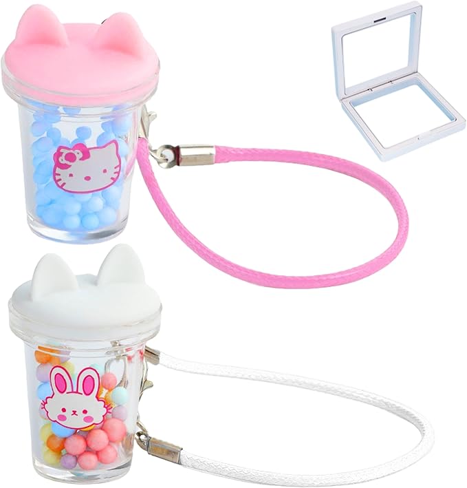 Doll Accessories for Labubu,2Pcs Cute Labubu Accessories Set,Including White and Pink Mini Labubu Cup,17cm Labubu Accessories(no Doll)
