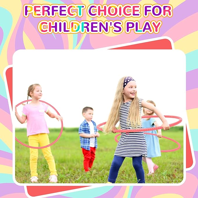 2 Pcs Toy Hoop Exercise Hoop Detachable Adjustable Plastic Toy Ring Playground Equipment for School Colored Circles Exercise Ring for Teens Dog Agility Equipment(Pink,26 Inch)