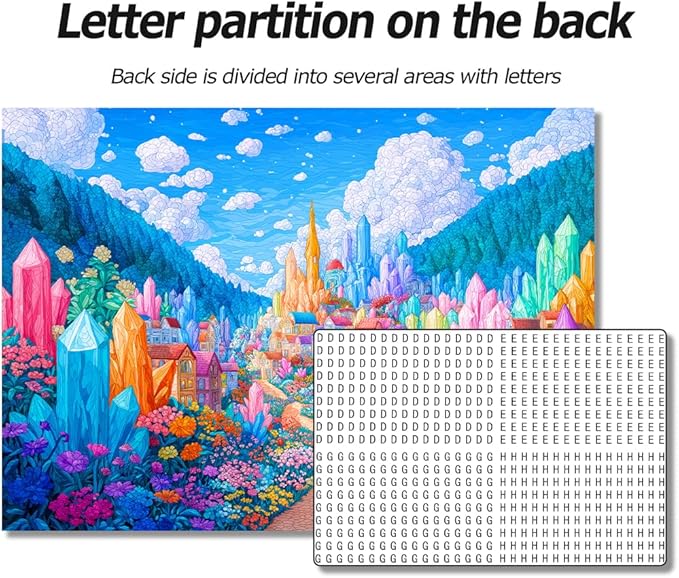 Bgraamiens 1000 Piece Jigsaw Puzzles for Adults – Magic Kaleidoscopic Geodes City – Vibrant Fantasy Challenge with Crystals and Flowers – Colorful Relaxation Gift
