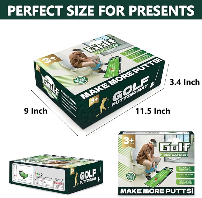 Prank Gift Box, Toilet Golf Game Facade, Wrap the Actual Gifts with a Prank Empty Gag Box, Funny Christmas Gag Presents Ideas for Dad Men Boyfriend(Pack of 1)