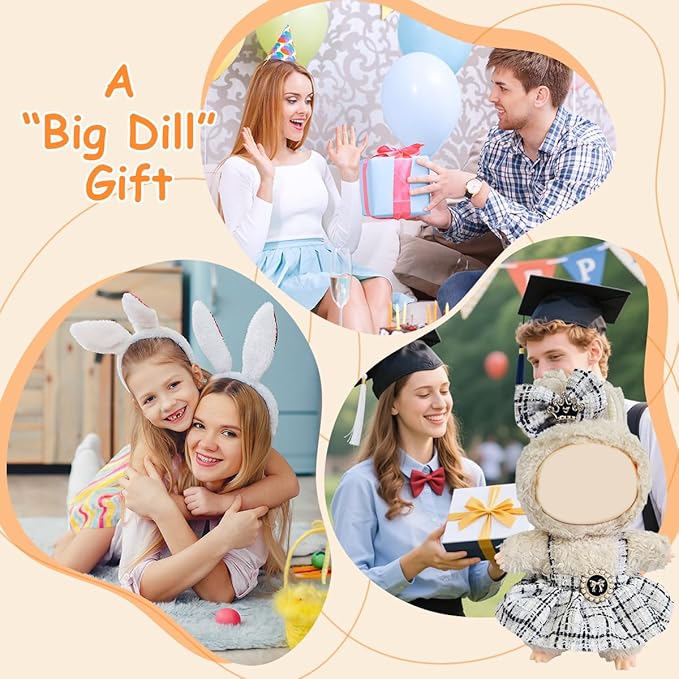 3 Pack Compatible for Labubu Clothes,17cm Doll Clothes Set,Luxury Designer Outfits,Cute Birthday Party Costumes,Valentines Day Gifts for Her Him,Stylish Fashion Wardrobe Accessories for 17cm Dolls