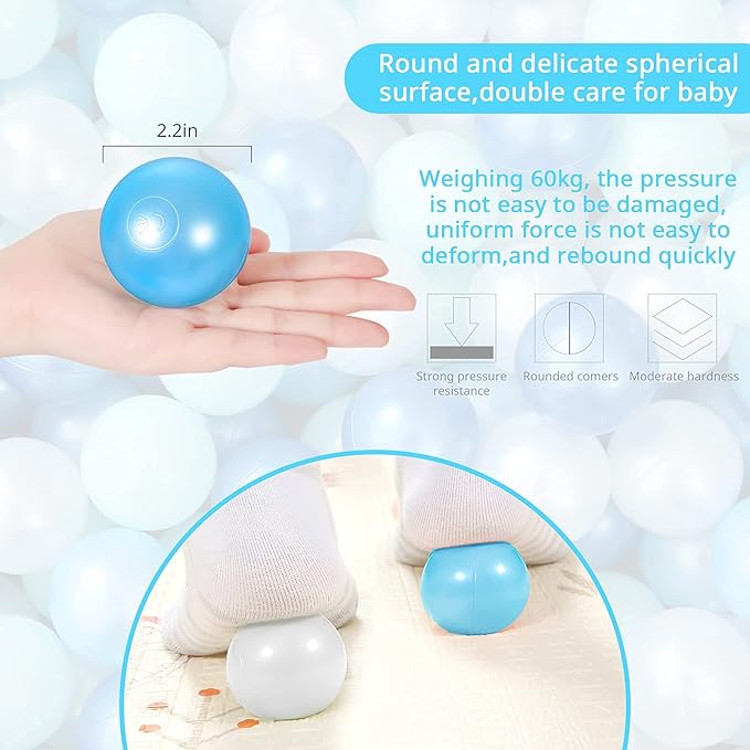 STARBOLO Ball Pit Balls for Toddlers Pack of 100 200 500 - BPA&Phthalate Free Non-Toxic Crush Proof Soft Plastic Balls for 1-5Years Old Toddlers Girl Kids Birthday Pool Playpen Tent Party
