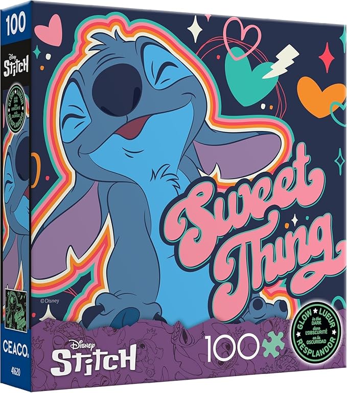 Ceaco - Disney - Stitch - Sweet Thing - Glow in the Dark - 100 Piece Jigsaw Puzzle