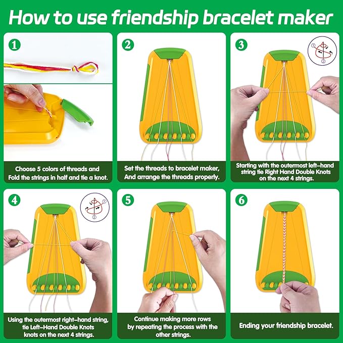 Friendship Bracelet Making Kit for Girls Ages 8-12, Kids Jewelry Making Kit with 28 Pre-Cut Threads and Letter Beads, Arts and Crafts for Kids, Birthday Easter Gifts for 6 7 8 9 10 11 12 Year Old