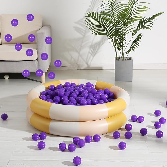 Ball Pit Balls for Kids, Plastic Refill 2.2 Inch Balls, 100 Pack, Bright Colors, Phthalate and BPA Free, Includes a Reusable Storage Bag with Zipper
