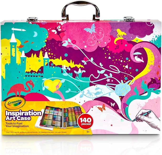 Crayola Inspiration Art Case Coloring Set - Tie-Dye (140ct), Essential Easter Basket Stuffers, Art Supplies Set For Kids, Travel Drawing Kit, Gift for Girls & Boys, Ages 5+ [Amazon Exclusive]