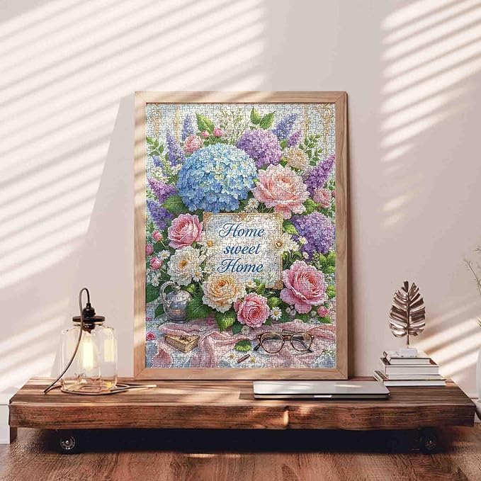 Hydrangea Jigsaw Puzzles Flowers Floral 1000 Pieces Flowers Floral Puzzles for Adults,Blossom Flowers Puzzles for Challenging Family Activity Games for Home Wall Decor Gifts - 20 x 27 Inches